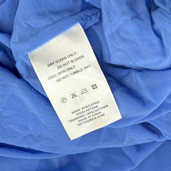 🆕 RAT & BOA 🧿 NWOT Antonie Blue Draped Maxi Dress with Leather Belt, Sz XXS/XS - Picture 14 of 14